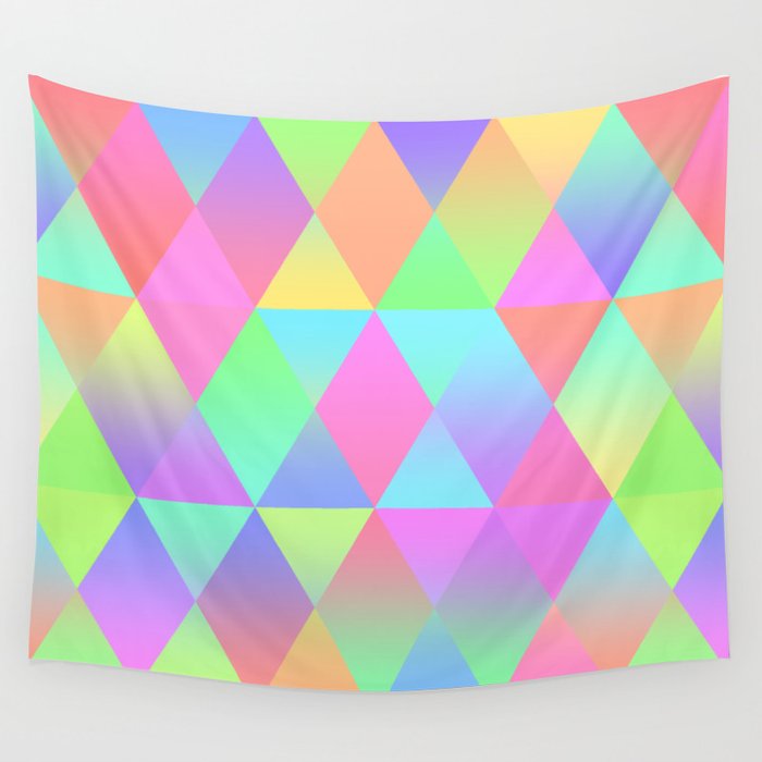 Colorful Geometric Pattern Prism Holographic Foil Triangle Texture Wall Tapestry By Cutepatternstextures
