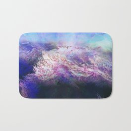 Andes (A Seismic Portrait) Bath Mat | Pink, Abstract, Vintage, Blue, Atmospheric, Photograph, Digital, Collage, Mountains, Photomontage 