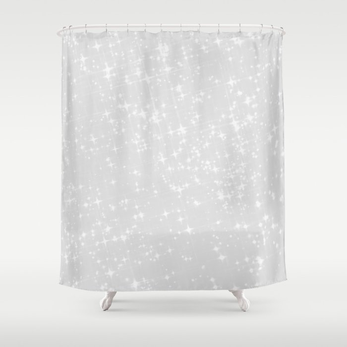 Chic elegant blush gray white luxury glitter Shower Curtain
