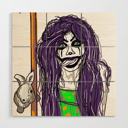 joker-woman-hallowen-smiling-zombie Wood Wall Art