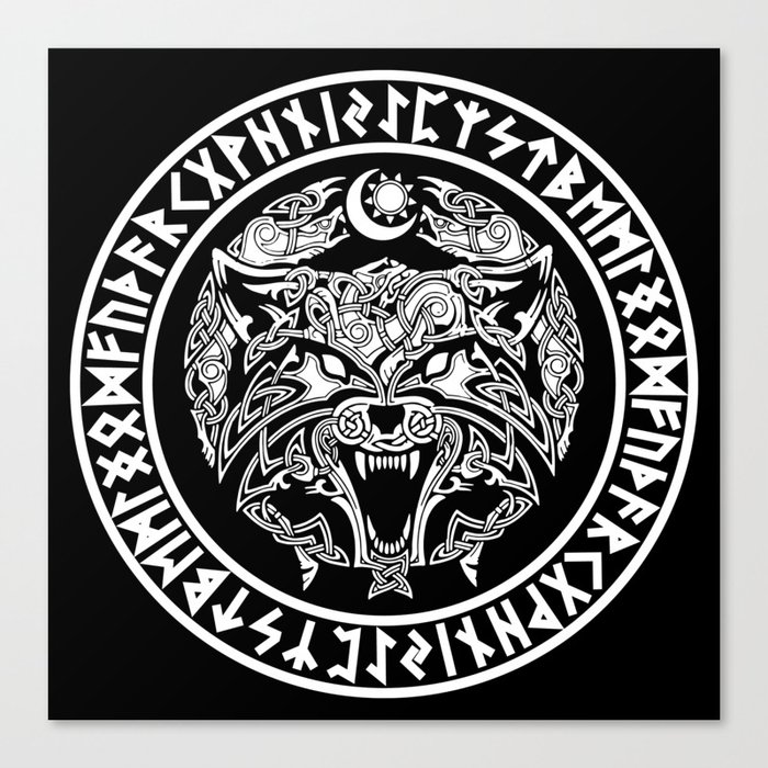 Viking Fenrir Emblem - Wolf Norse Mythology Canvas Print by Anziehend |  Society6