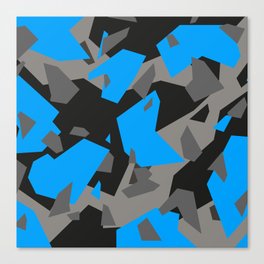 Black\Grey\Blue Geometric Camo Canvas Print