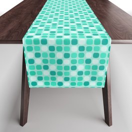 Teal Tile Pattern Table Runner