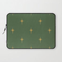  Christmas Faux Gold Foil Star in Fir Tree Green Laptop Sleeve