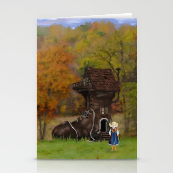 Little Girl Who Lived In A Shoe Stationery Cards By Marytimman