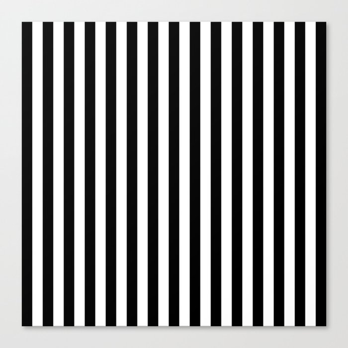 Stripe Black And White Bengal Vertical Line Bold Minimalist Stripes Lines Drawing Canvas Print