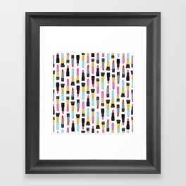 Llipsticks and Makeup Brushes Design | Beauty and make-up accessories Framed Art Print