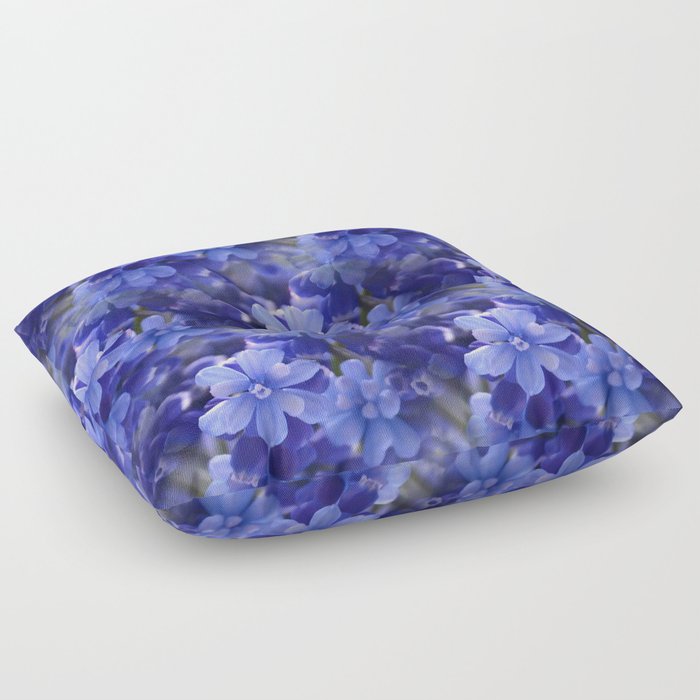 Blue Flowers Floor Pillow