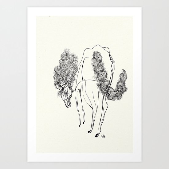 White horse Art Print