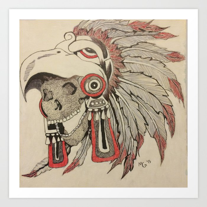 Skull of an Indian Chief Art Print