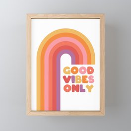 Good Vibes Only Rainbow Framed Mini Art Print