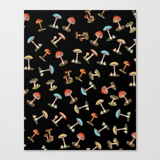 Electric Neon Mushrooms Canvas Print
