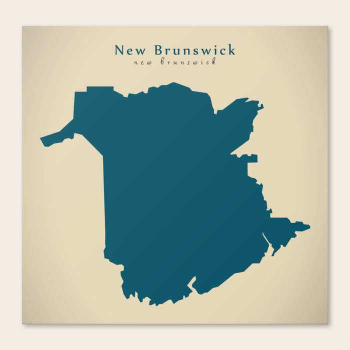 Modern Map New Brunswick province - Modern Map New Brunswick Province Map Canada Ca Canvas