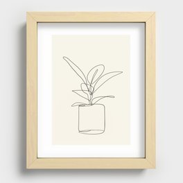 Line Flowers in the Vase 3 Recessed Framed Print