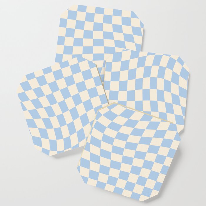 Check II - Baby Blue Twist — Checkerboard Print Coaster