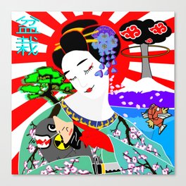 Geisha Madonna and Bonsai Messiah Canvas Print