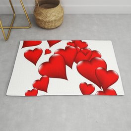 MODERN ART RED VALENTINES HEART  DESIGN Rug