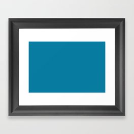 Dark Blue Solid Color Pairs Pantone Bluejay 17-4427 TCX Shades of Blue Hues Framed Art Print