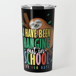Days Of School 100th Day 100 Hanging Sloth Travel Mug
