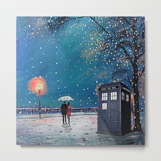 Tardis of starry night Metal Print