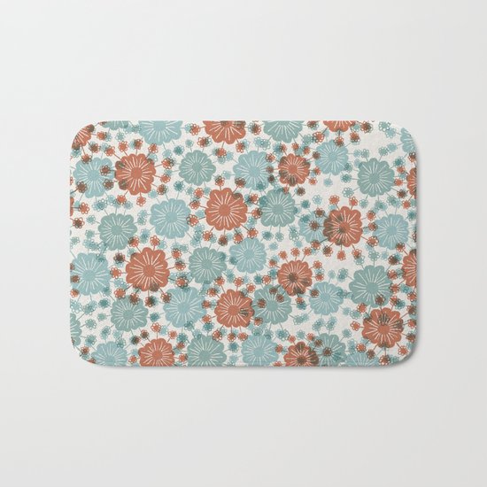 Red Flower Bath Mat
