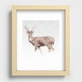 low poly deer polygonal art Recessed Framed Print