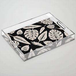 Monstera beige and black Acrylic Tray