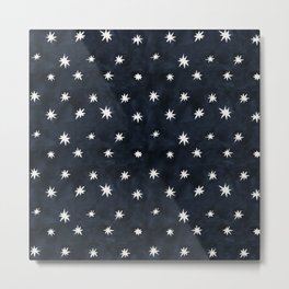 Midnight Starlet Metal Print | Minimalism, Curated, Illustration, Sky, Stars, Painting, Midnight, Beach, Digital, Watercolor 