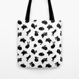 Black Bunny Pattern Tote Bag
