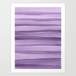 Purple Watercolor Lines Pattern Art Print