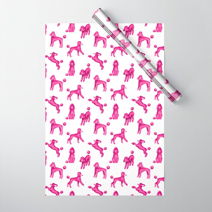 Pink Poodles Wrapping Paper