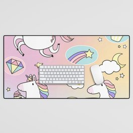 Pastel Unicorns Desk Mat