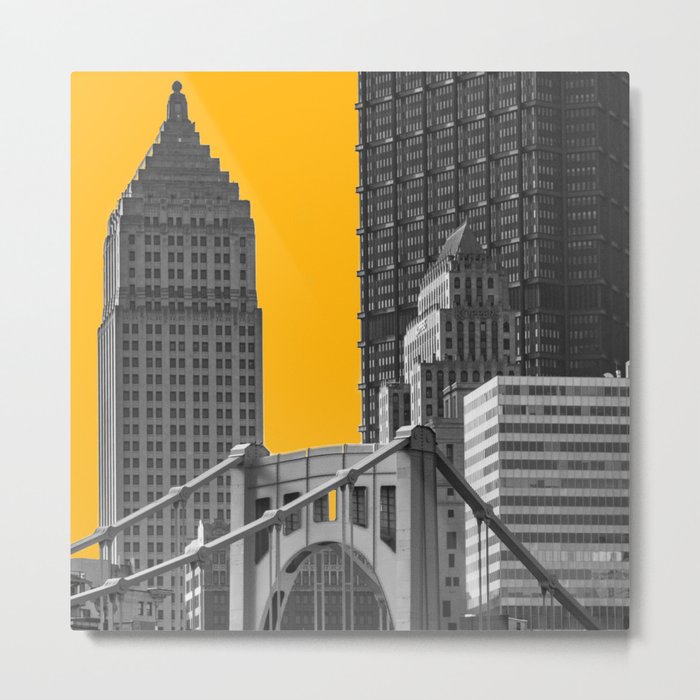 Pittsburgh Steel City Skyline Pennsylvania 412 Downtown Photography Print Metal Print