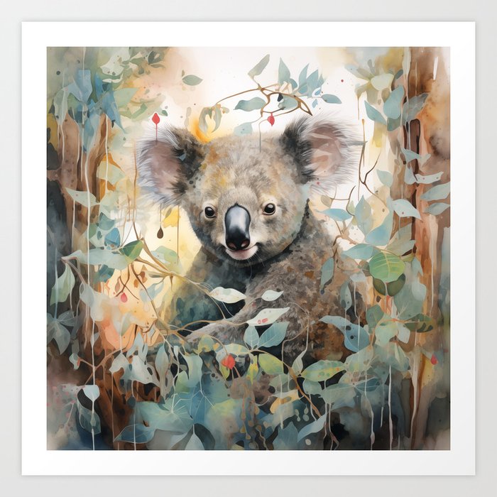 Watercolor Koala Art Print