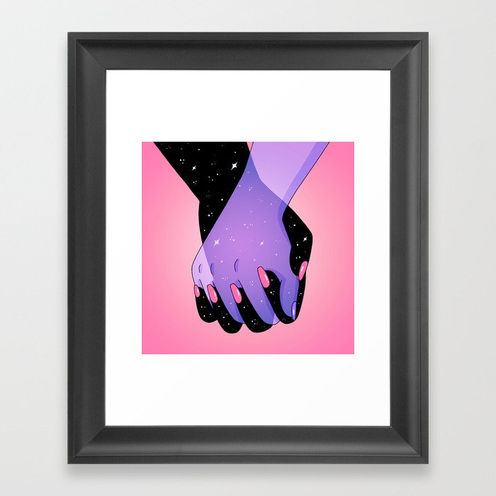 Cosmic Hand Squeeze Framed Art Print