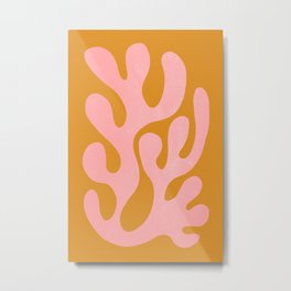 Lilac & Sundown: Matisse Paper Cutouts 03 Metal Print | Pink, Vintage, Mid Century, Modern, Yellow, Retro, Matisse, Shapes, Art, French 