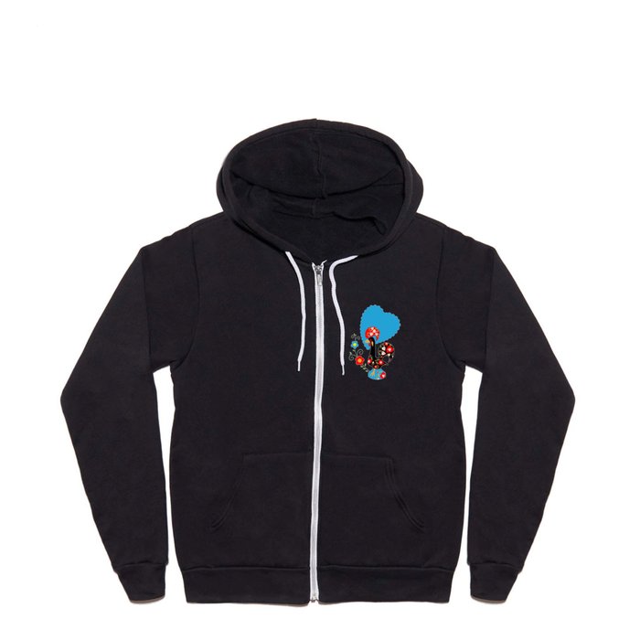 Portuguese Rooster of Luck with blue dots Full Zip Hoodie