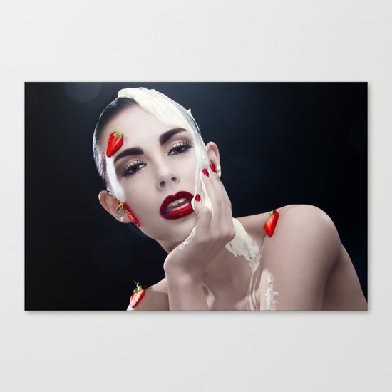 Strawberries & Cream Canvas Print