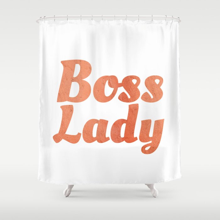 Boss Lady in Cursive Red Rock Shower Curtain