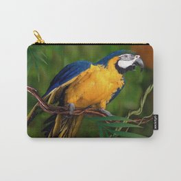 BLUE-GOLD MACAW PARROT IN JUNGLE Carry-All Pouch