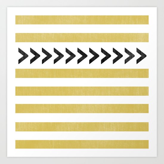 ARROW STRIPE {MUSTARD} Art Print