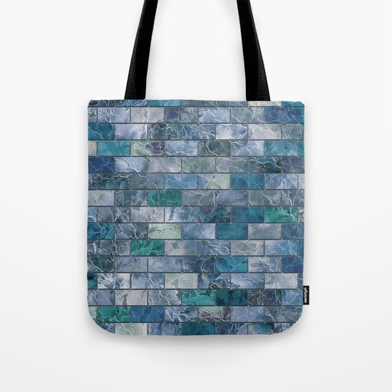 Frozen Leaves Tile Pattern Tote Bag