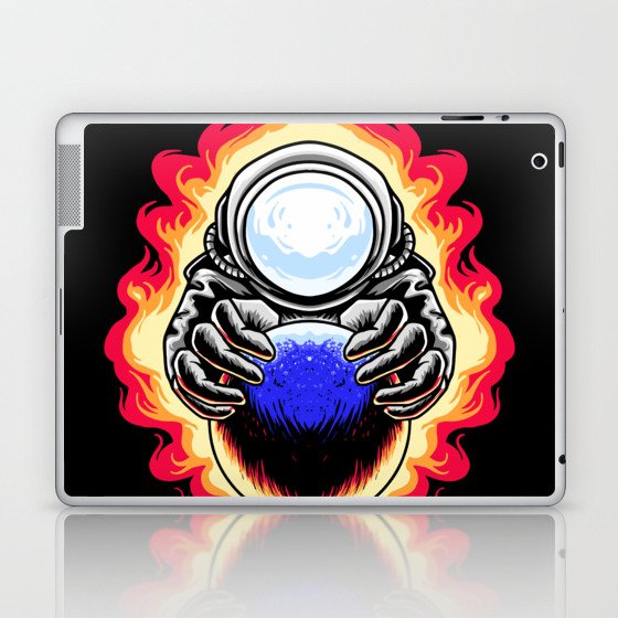 Astronaut Fire Moon Laptop & iPad Skin
