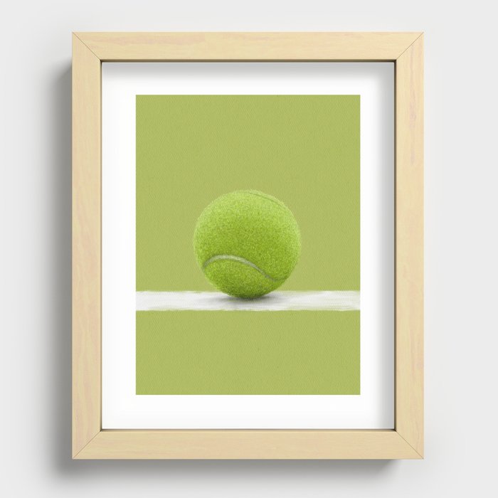 Hand-made drawing of a tennis ball, poster illustration Recessed Framed Print