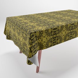 Liquid Light Series 29 ~ Yellow Abstract Fractal Pattern Tablecloth