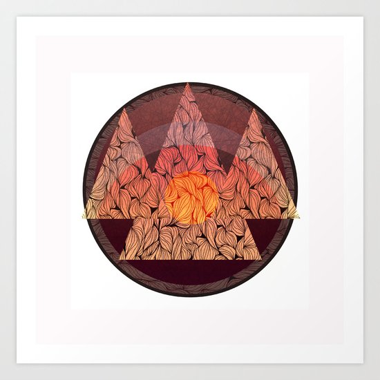 Sunset in the mountains Art Print