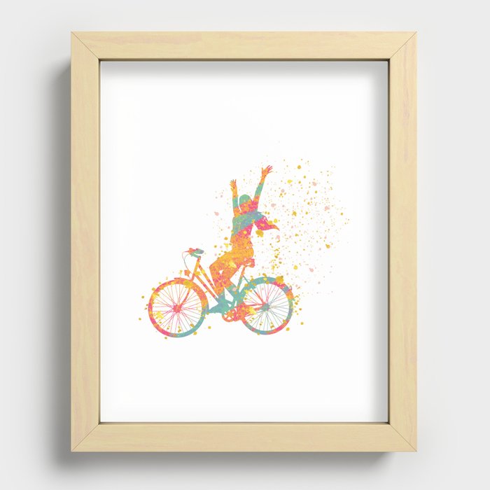 Happiness is riding a bike. Recessed Framed Print