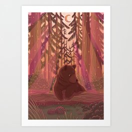 Bear in the Woods Art Print