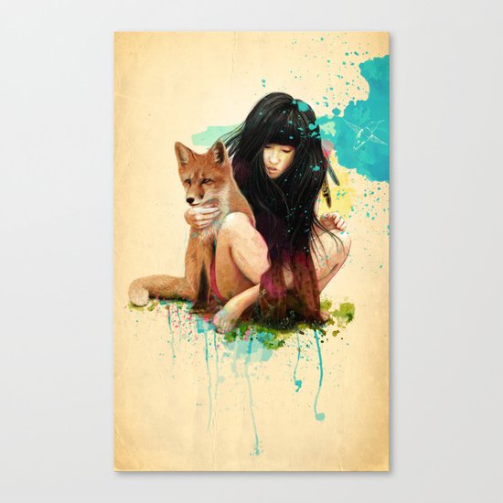 Fox Love Canvas Print