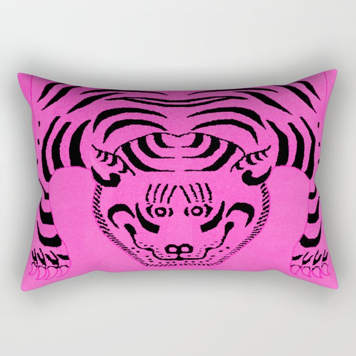 Hot Pink Tiger Rectangular Pillow